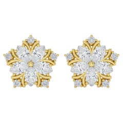 Snowflake earrings studs in 14k gold Snowflake earrings studs in 14k gold