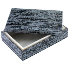 Boîte à cadeaux décorative en pierre semi-précieuse Obsidienne flocon de neige avec couvercle