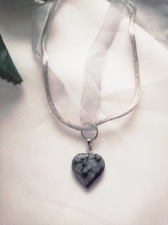 Snowflake Obsidian Organza Necklace