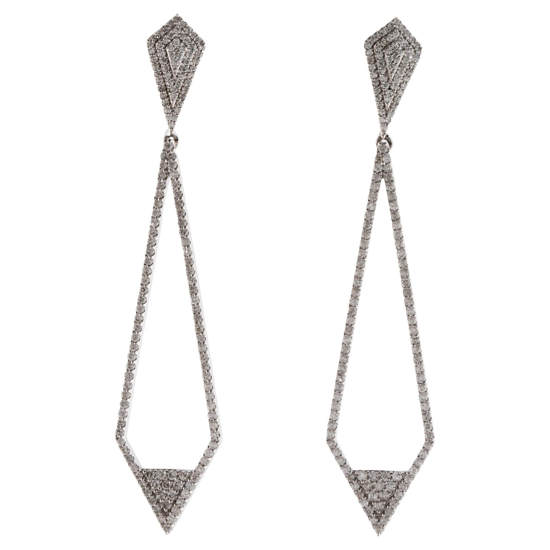 Stunning 14K Diamond Drop Earrings - 1.13ctw Sparkle & Style, Elegant Jewelry