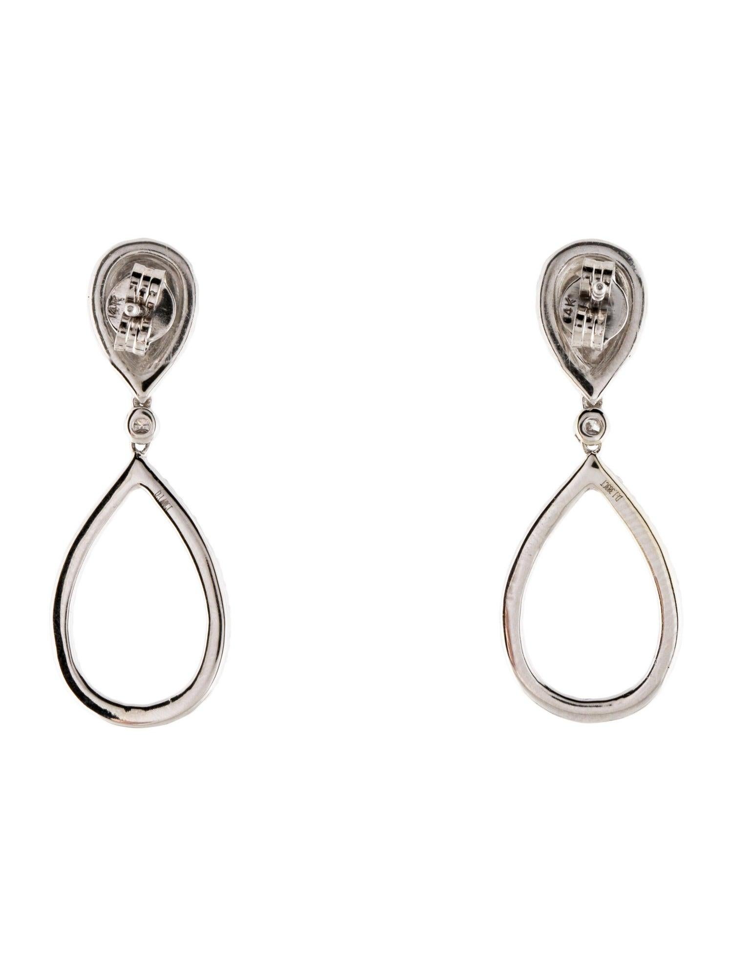 Brilliant Cut Exquisite 14K Diamond Drop Earrings - 1.40ctw Radiant Beauty & Luxury For Sale