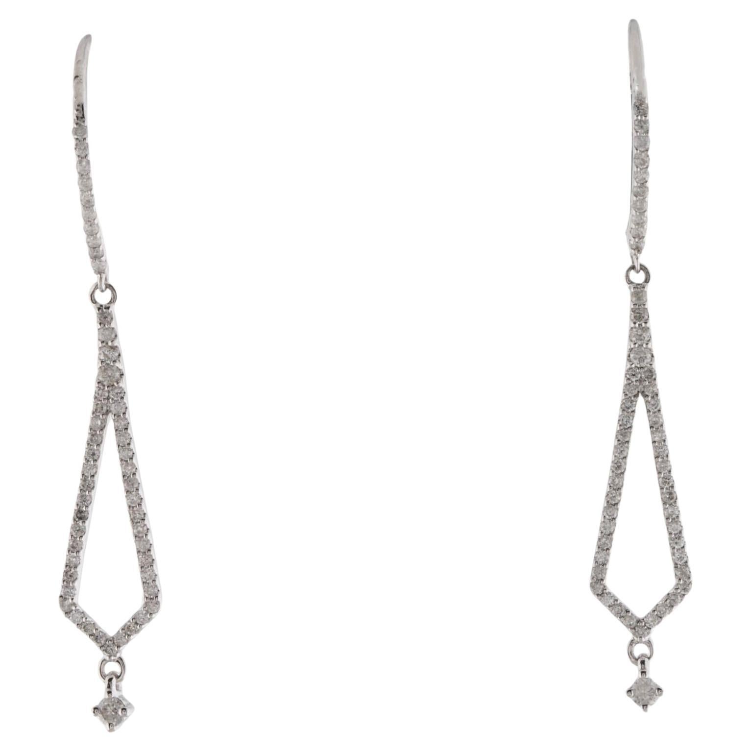 14K Diamond Drop Earrings - Exquisite Sparkle, Timeless Elegance, Elegant Design