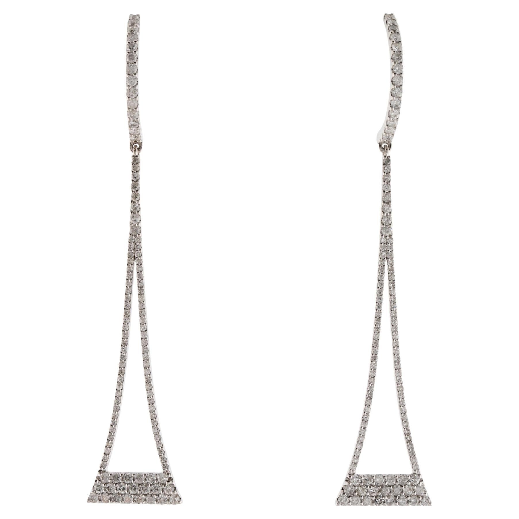 Magnifiques boucles d'oreilles pendantes en diamant 14K - 1.16ctw Jewelry, Brilliance & Elegance en vente