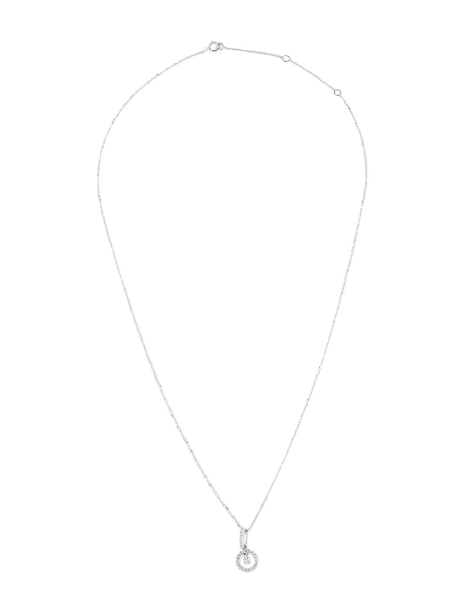 Women's Luxury 14K Diamond Pendant Necklace - Exquisite Statement Piece in White Gold For Sale