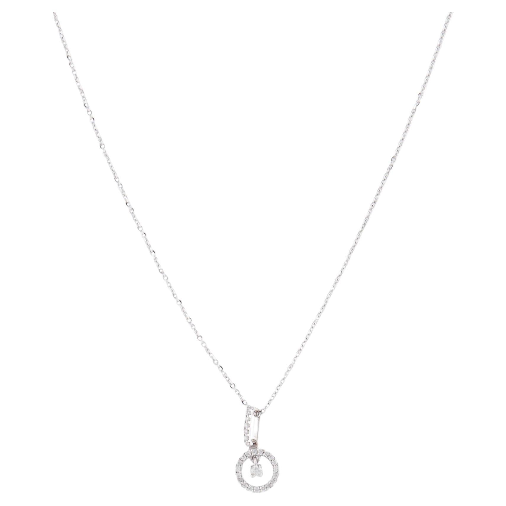 Luxury 14K Diamond Pendant Necklace - Exquisite Statement Piece in White Gold For Sale