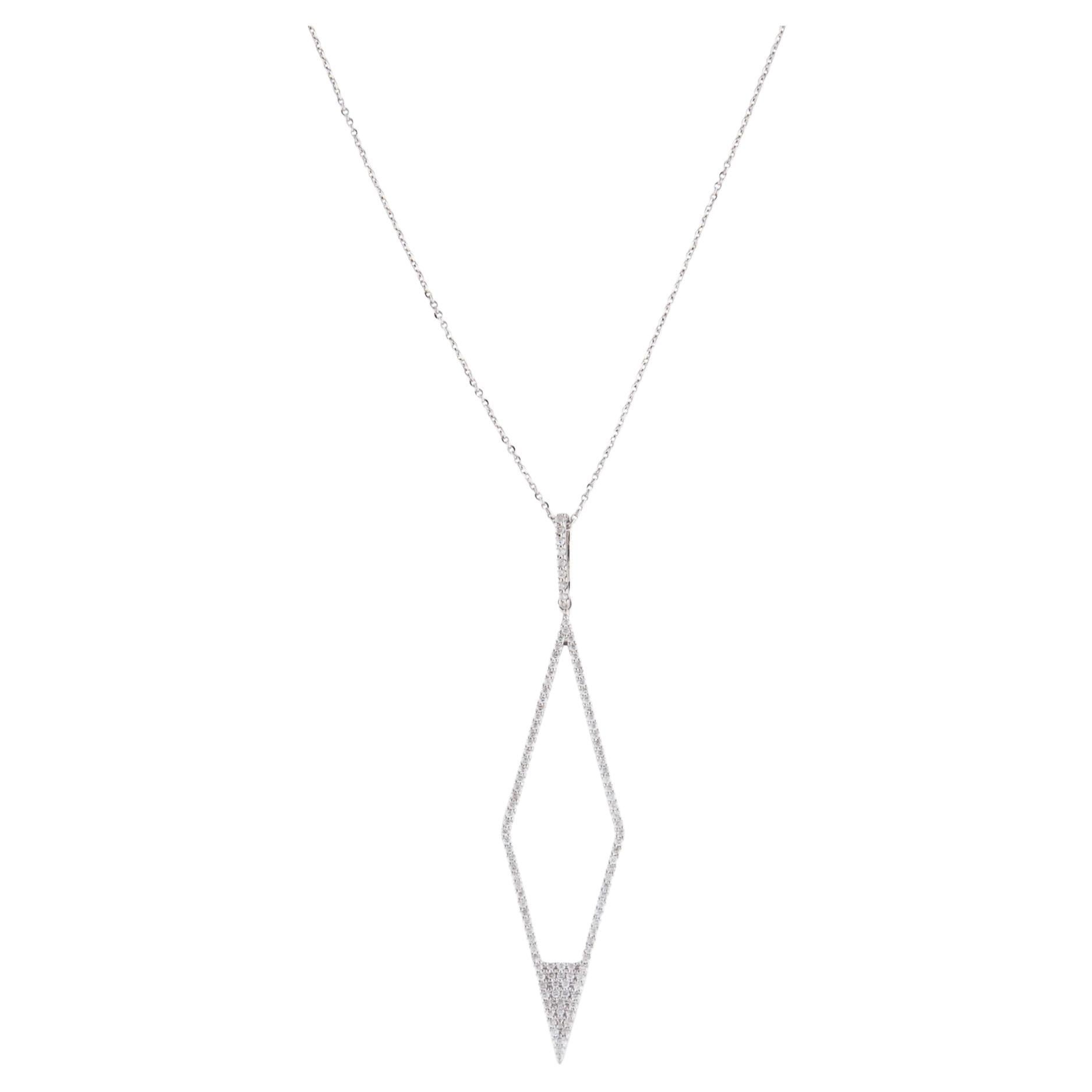 Exquisite 14K Diamond Pendant Necklace - Elegant & Timeless Statement Piece For Sale