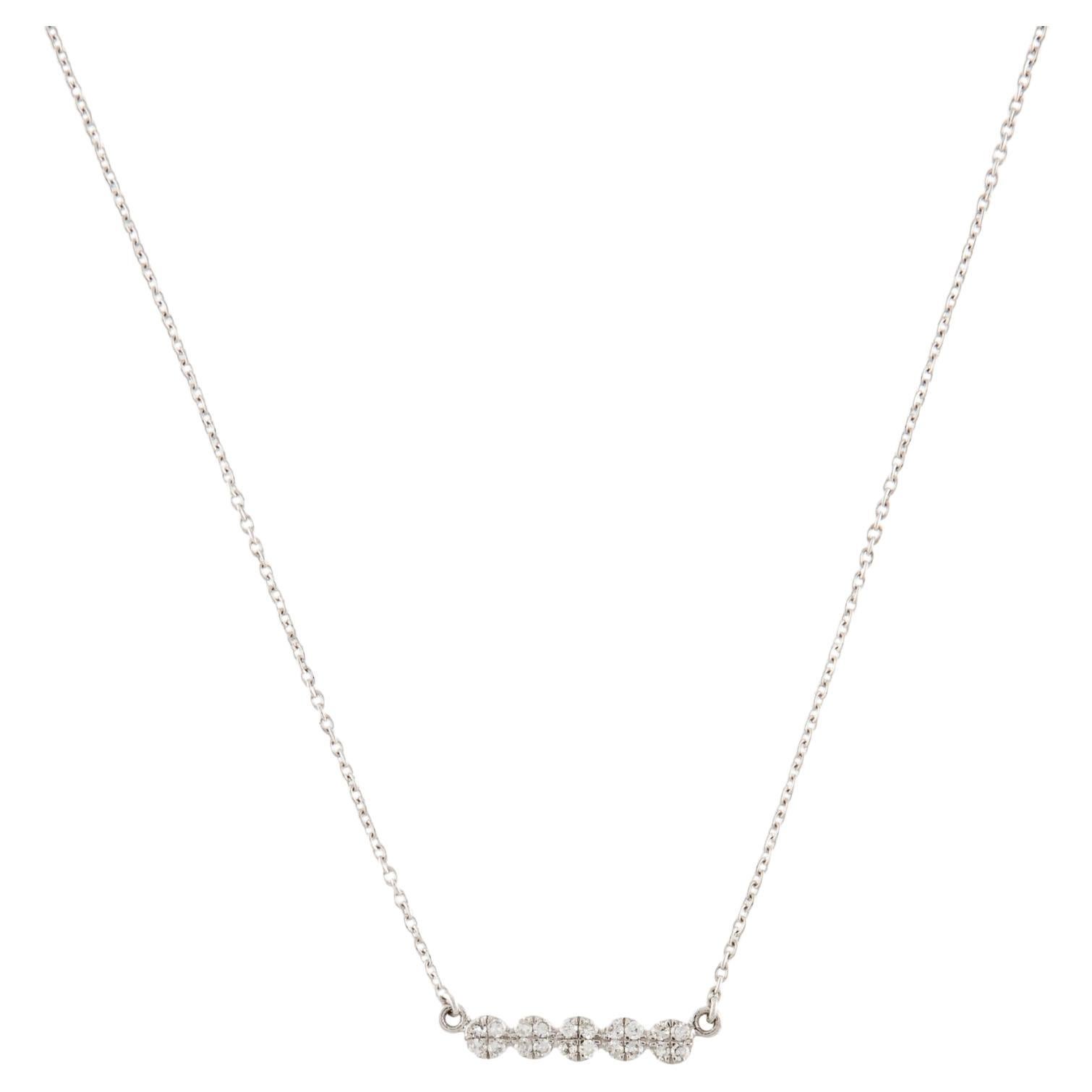 14K Diamond Bar Pendant Necklace  Elegant Jewelry for Timeless Sophistication For Sale