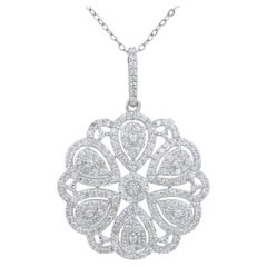 Snowflake Soirée" White Diamond Pendant, a Winter Wonderland by Jeweltique