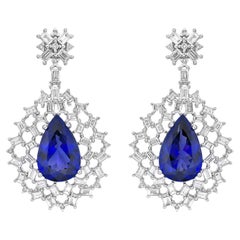Sunita Nahata Snowflake Tanzanite & Diamond Earring in 18 Karat White Gold