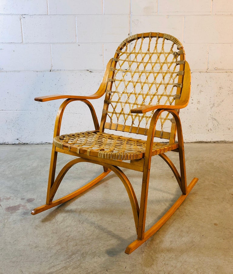 Snowshoe Maple Rocking Chair with Rawhide by Vermont Tubbs Furniture