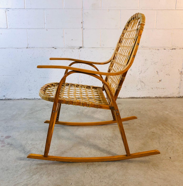 Snowshoe Maple Rocking Chair with Rawhide by Vermont Tubbs Furniture