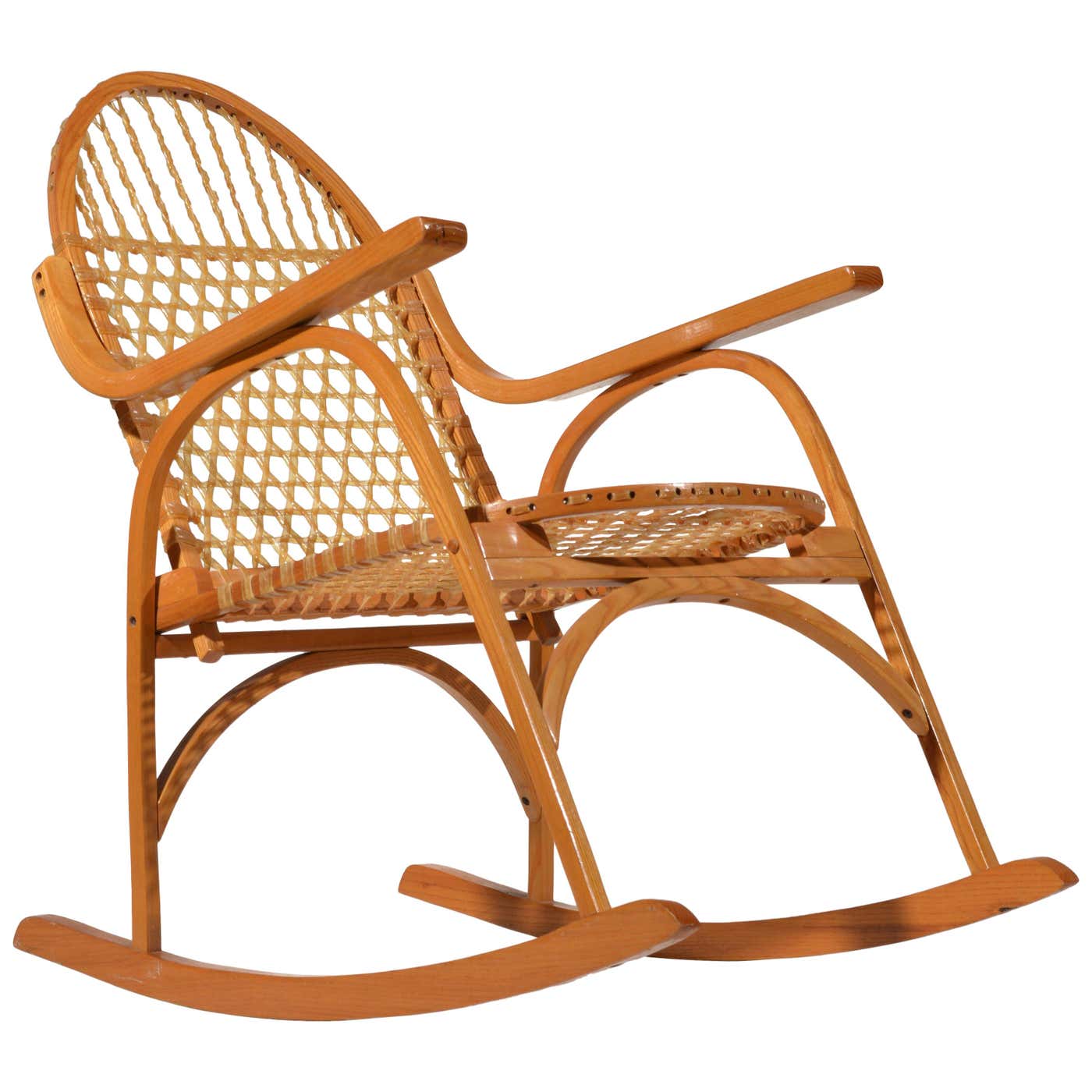 Snowshoe Oak Rocking Chair with Rawhide Lacing by Vermont Tubbs at ...
