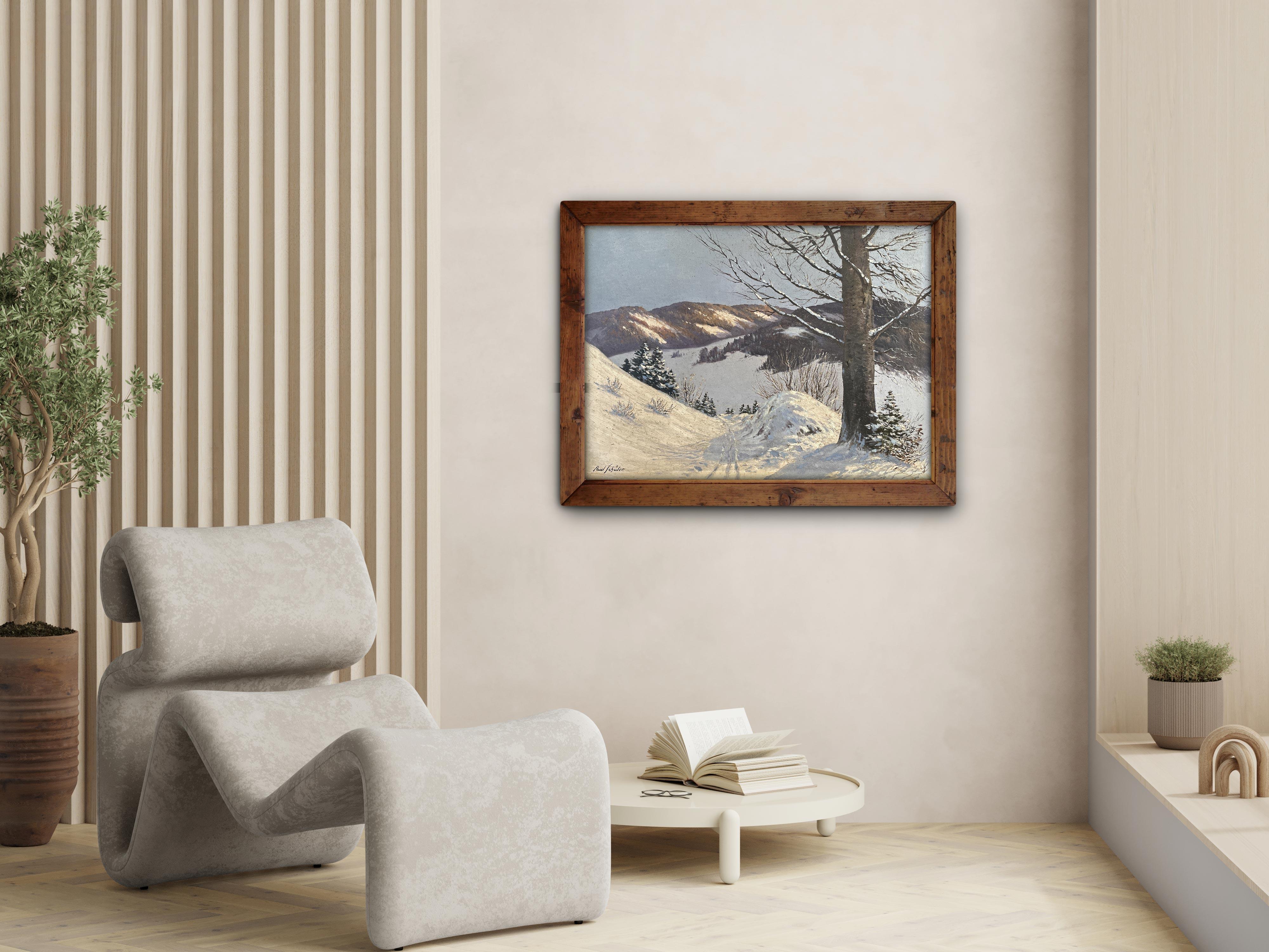 Huilé Huile sur toile de Paul Schuler - Dolomites 1930 en vente