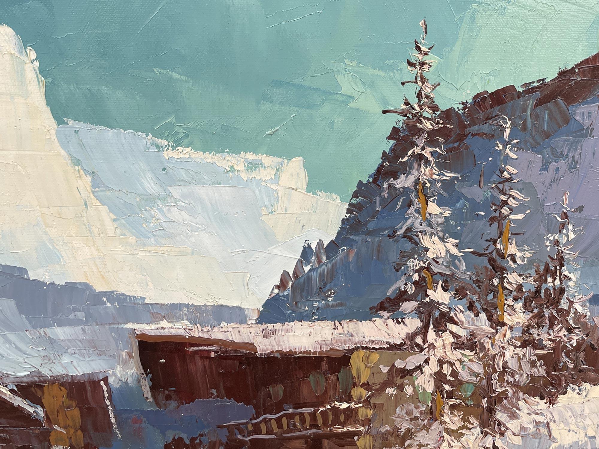 Schneelandschaft Öl auf Leinwand - Hoppmann Hein im Angebot 12