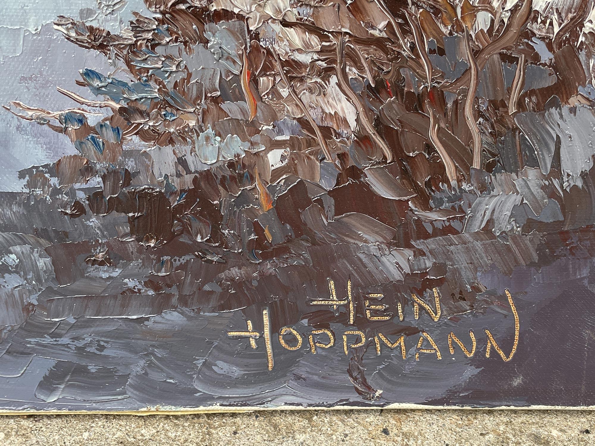 Schneelandschaft Öl auf Leinwand - Hoppmann Hein (Mitte des 20. Jahrhunderts) im Angebot