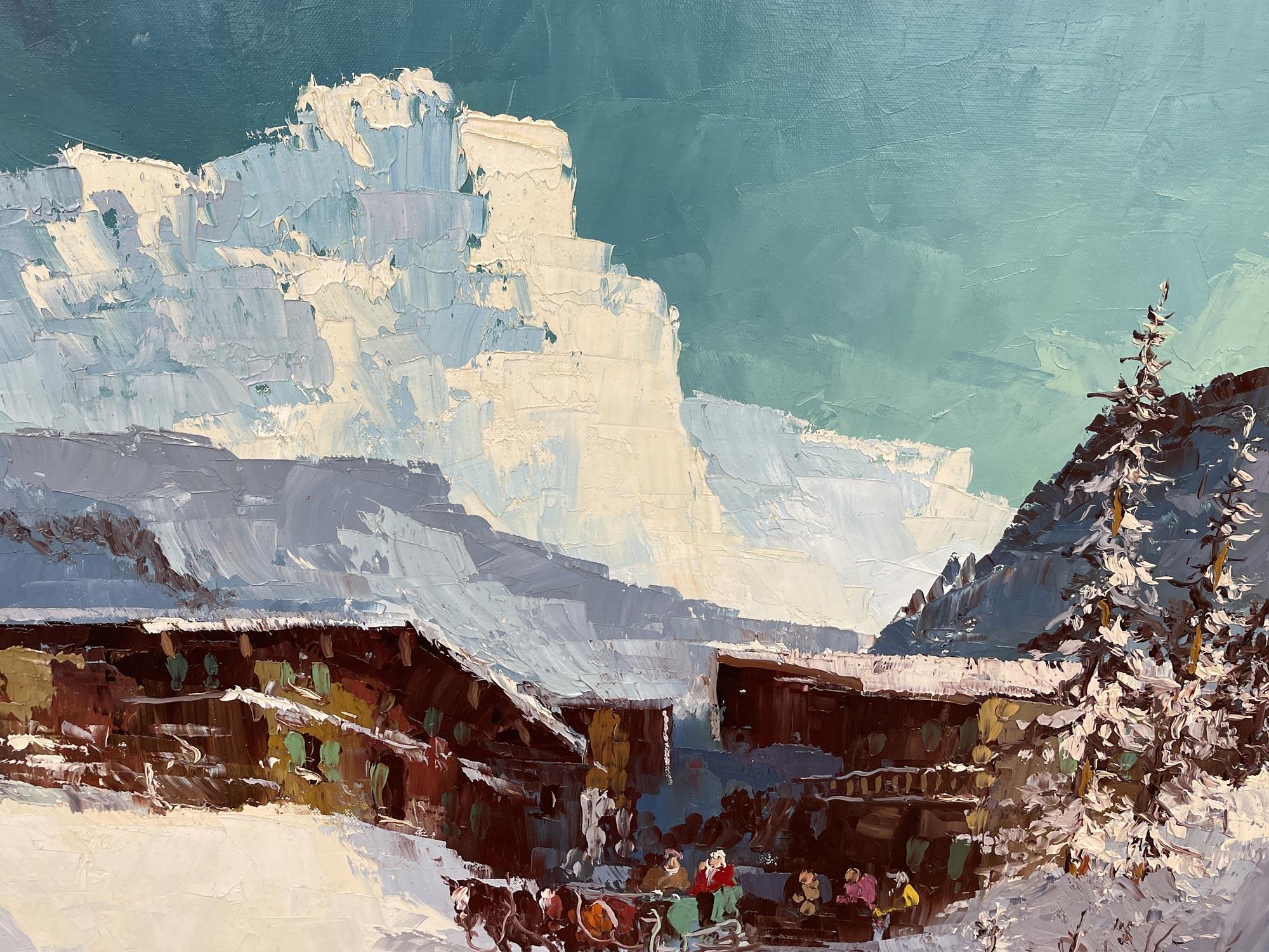 Schneelandschaft Öl auf Leinwand - Hoppmann Hein im Angebot 1