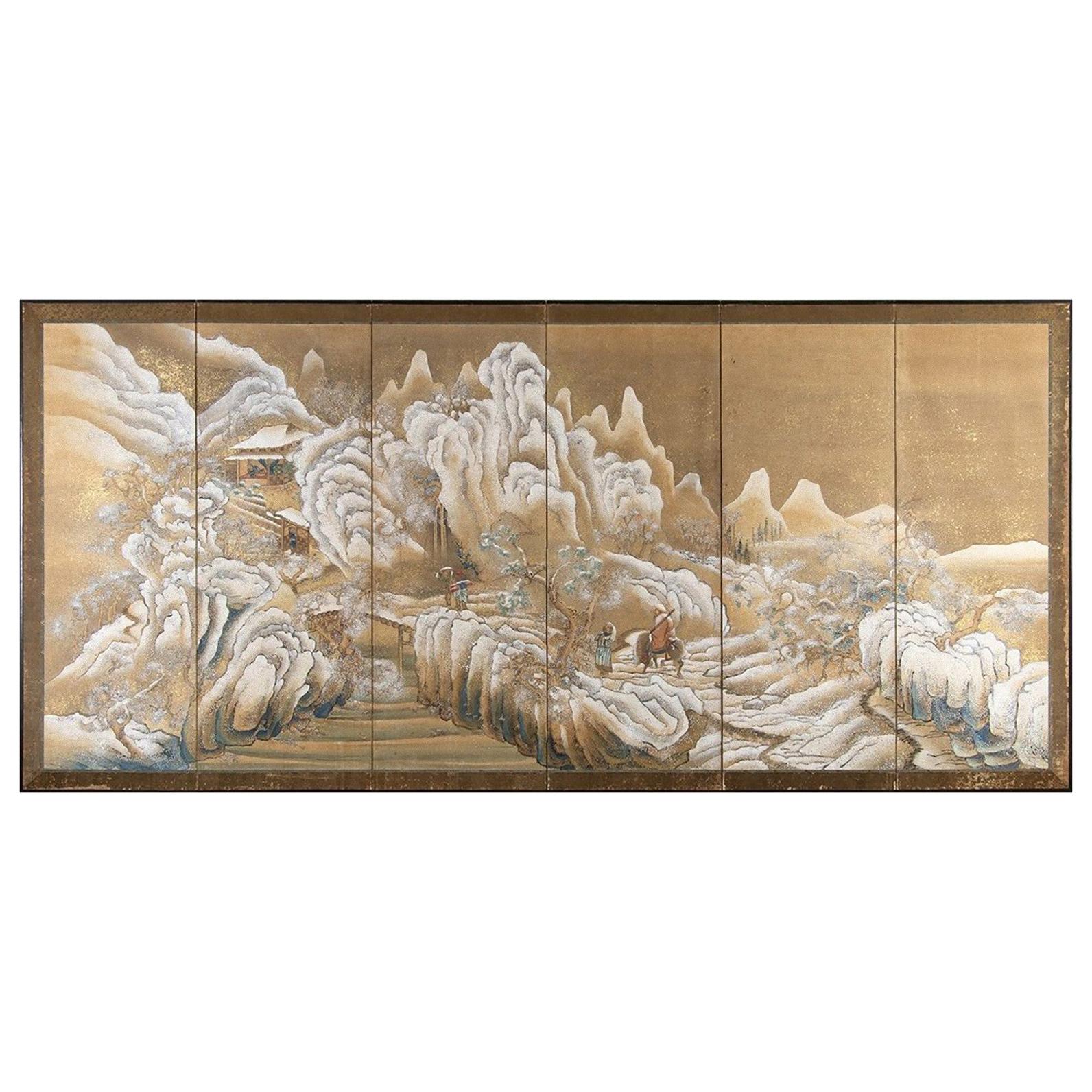 Snowy Landscape Panel, Takahashi Sohei, Japan, 19th Century