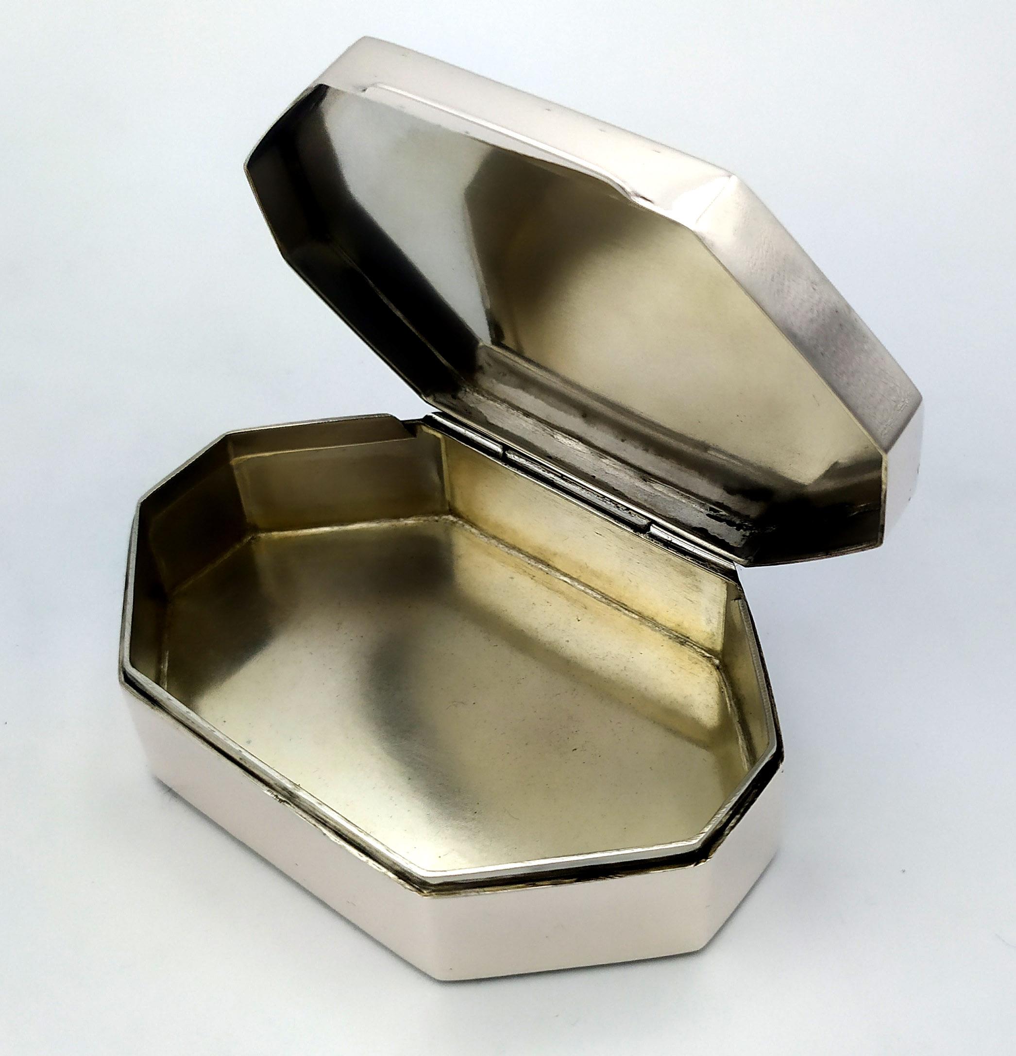 Snuff Box Art Deco Design Sterling Silver Salimbeni 2