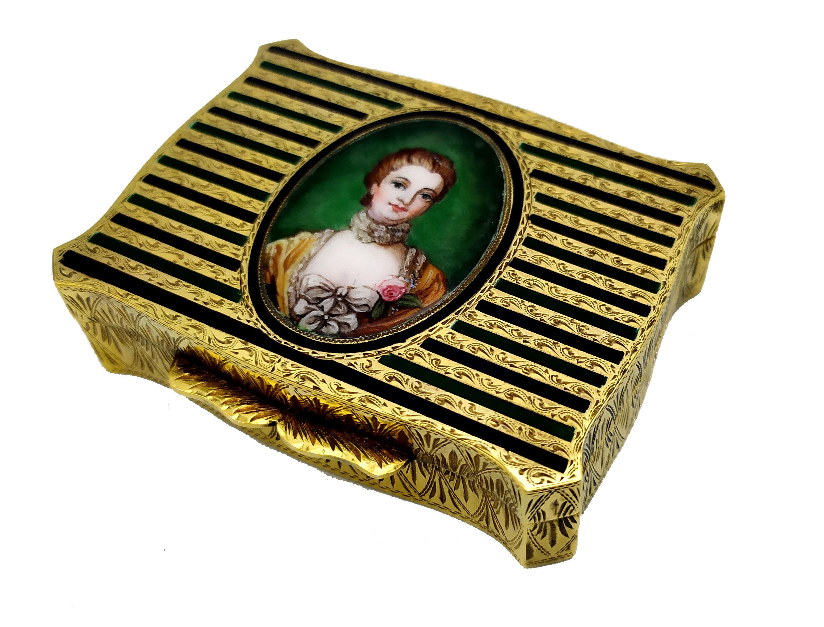 Snuff box Enamel Stripes and miniature Sterling Silver Salimbeni In Excellent Condition For Sale In Firenze, FI
