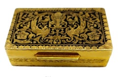 Snuff Box Fine Hand-Engraving Baroque Style Sterling Silver Salimbeni
