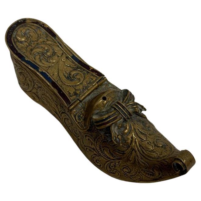 Snuff box in the shape of a shoe, France, 19th century