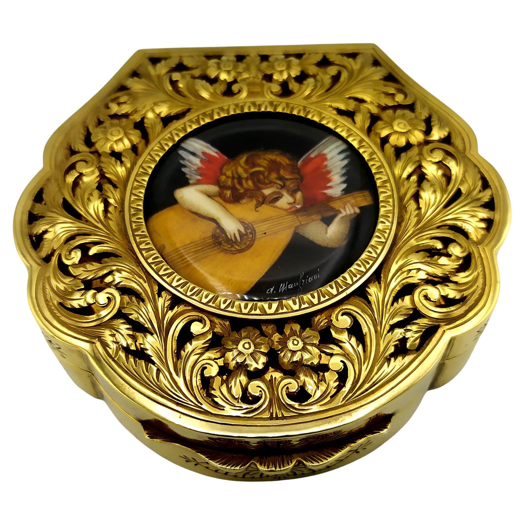 Snuff Box perforated, with a fine round miniature Salimbeni.