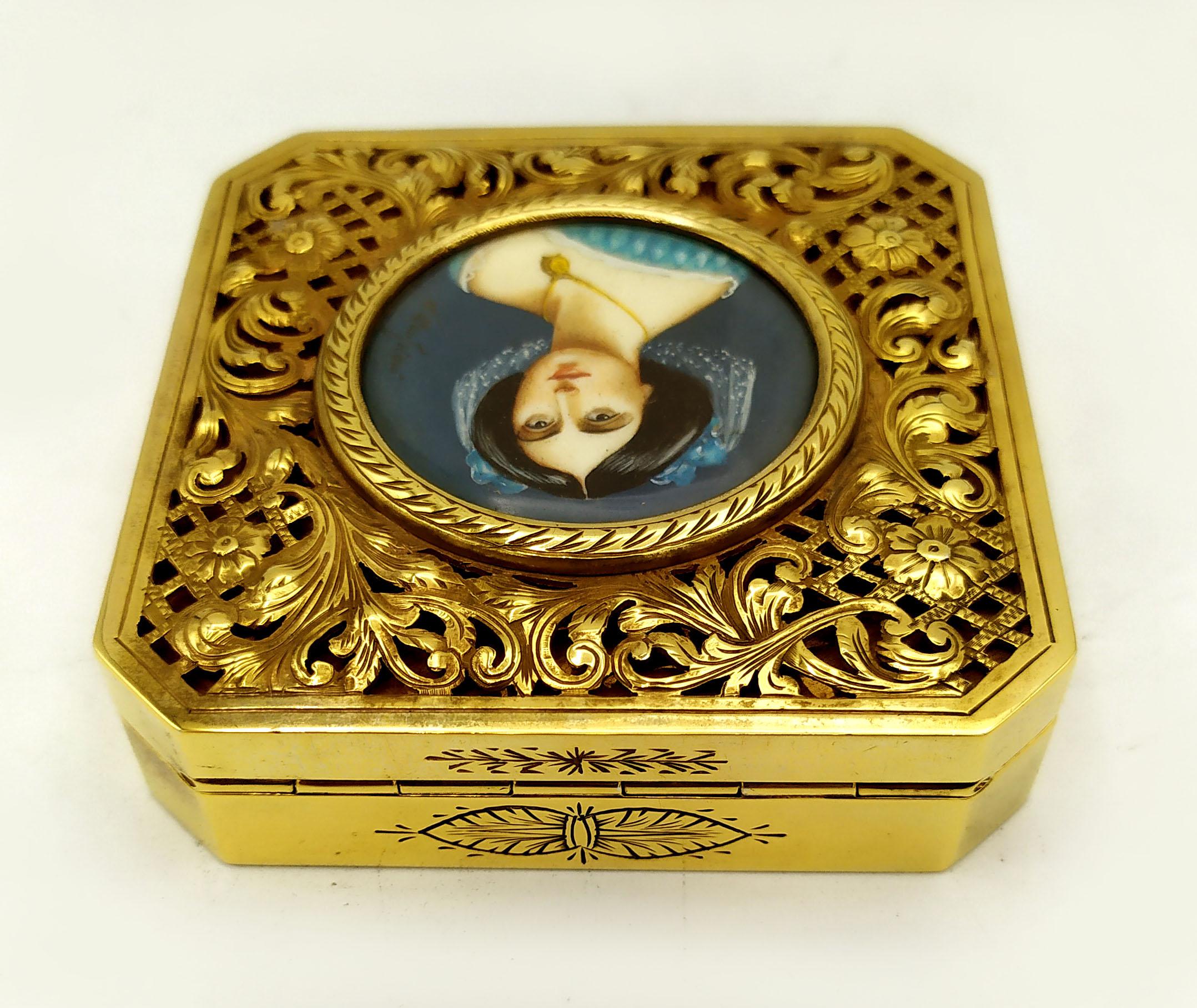 Engraved Snuff Box Princess Albert De Broglie miniature Sterling Silver Salimbeni