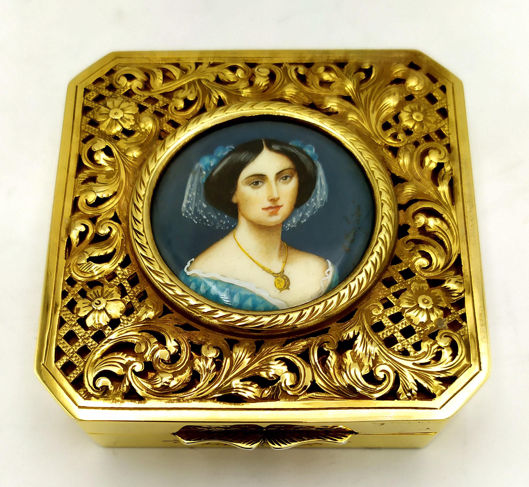Snuff Box Princess Albert De Broglie miniature Sterling Silver Salimbeni
