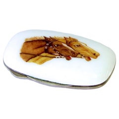 Snuff Box “Savonette” Sterling Silver Fire Enamel and Miniature Salimbeni Home>S