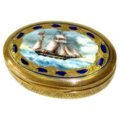 Snuff Box Sterling Silver Enameled Miniature Hand Engraved Salimbeni
