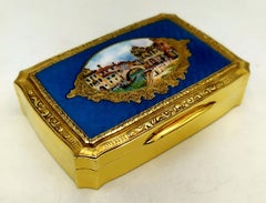 Caja de rapé Paisaje veneciano en miniatura Plata de ley Salimbeni