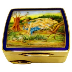 Vintage Snuff Box with 2 slightly rounded sides and erotic miniature Salimbeni 