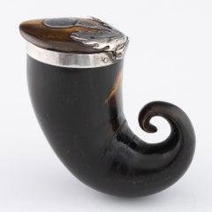 Tabaquera - Cuerno de carnero escocés y plata c1820