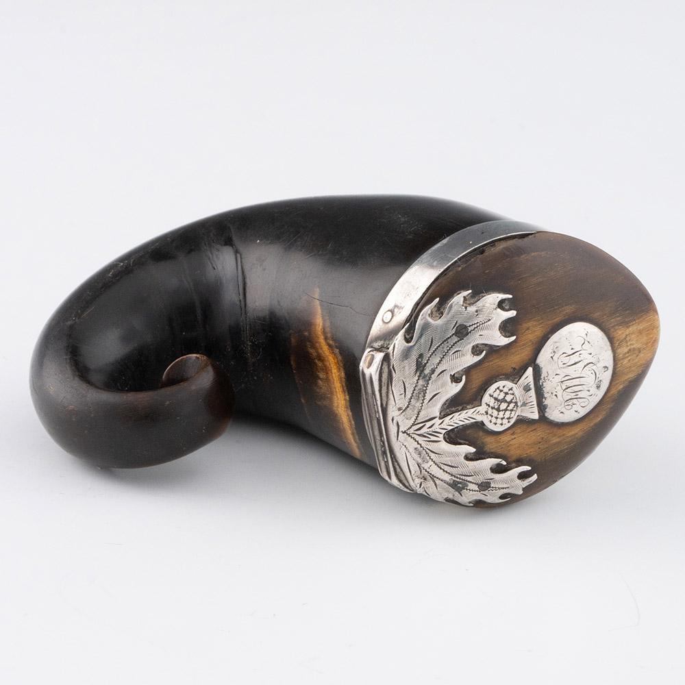 Snuff Mull – Scottish Rams Horn and Silver c1820 In Good Condition For Sale In Tunbridge Wells, GB