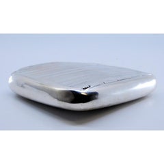 Snuffbox in guilloche silver on the lid & interior w/ support for rolling papers