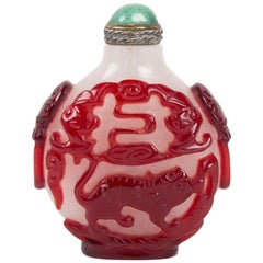 Antique Snuffbox Porcelain Decor of 18 Wise Embossed, Painted Hand, China circa 1900
