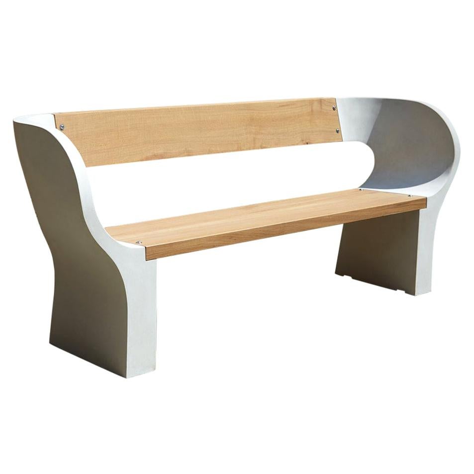 Concrete and Timber Outdoor Snug Bench, 160cm wide