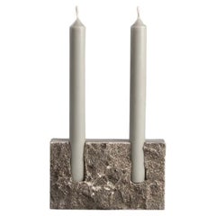 Snug in Grey Sant Vicent Travertine Candle Holder