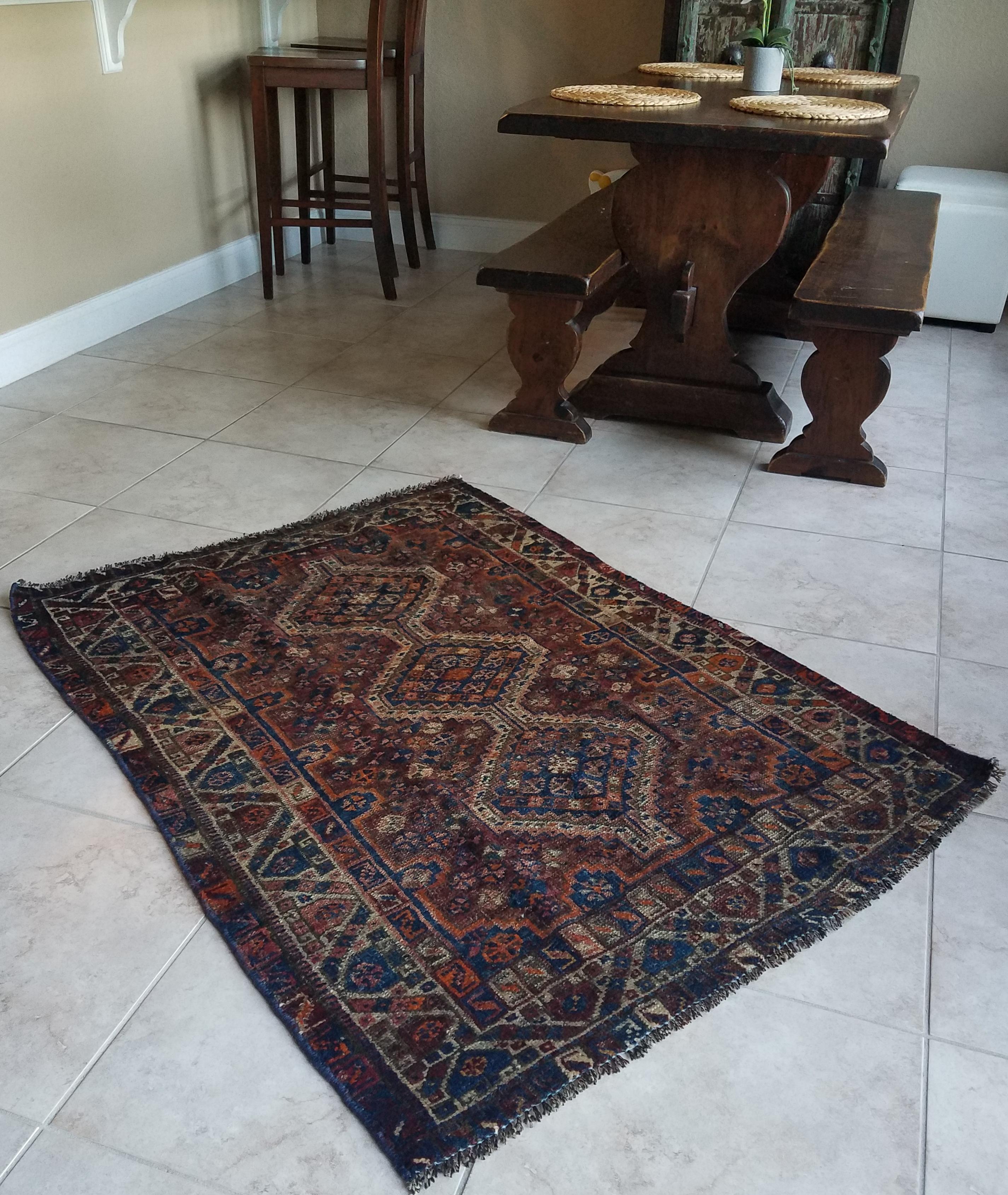 Hand-Woven So Stunning Oriental Tribal Area Rug, Sar 4 For Sale