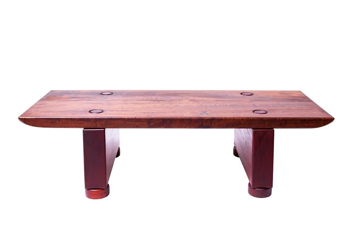 Rustic São Xico Double Side Reclaimed Wood Table, woodworking brazilian design For Sale