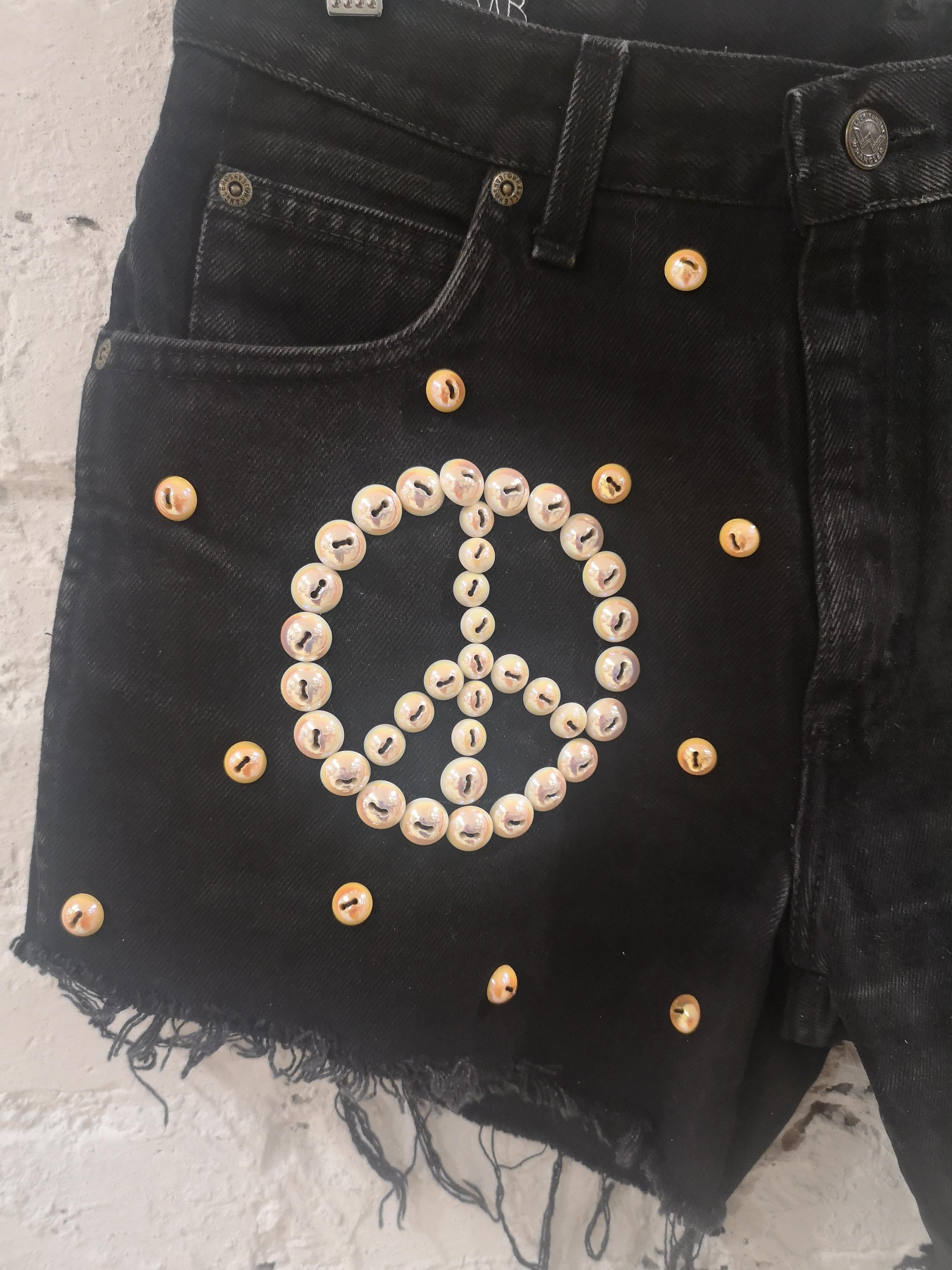 Women's SOAB black cotton beads shorts