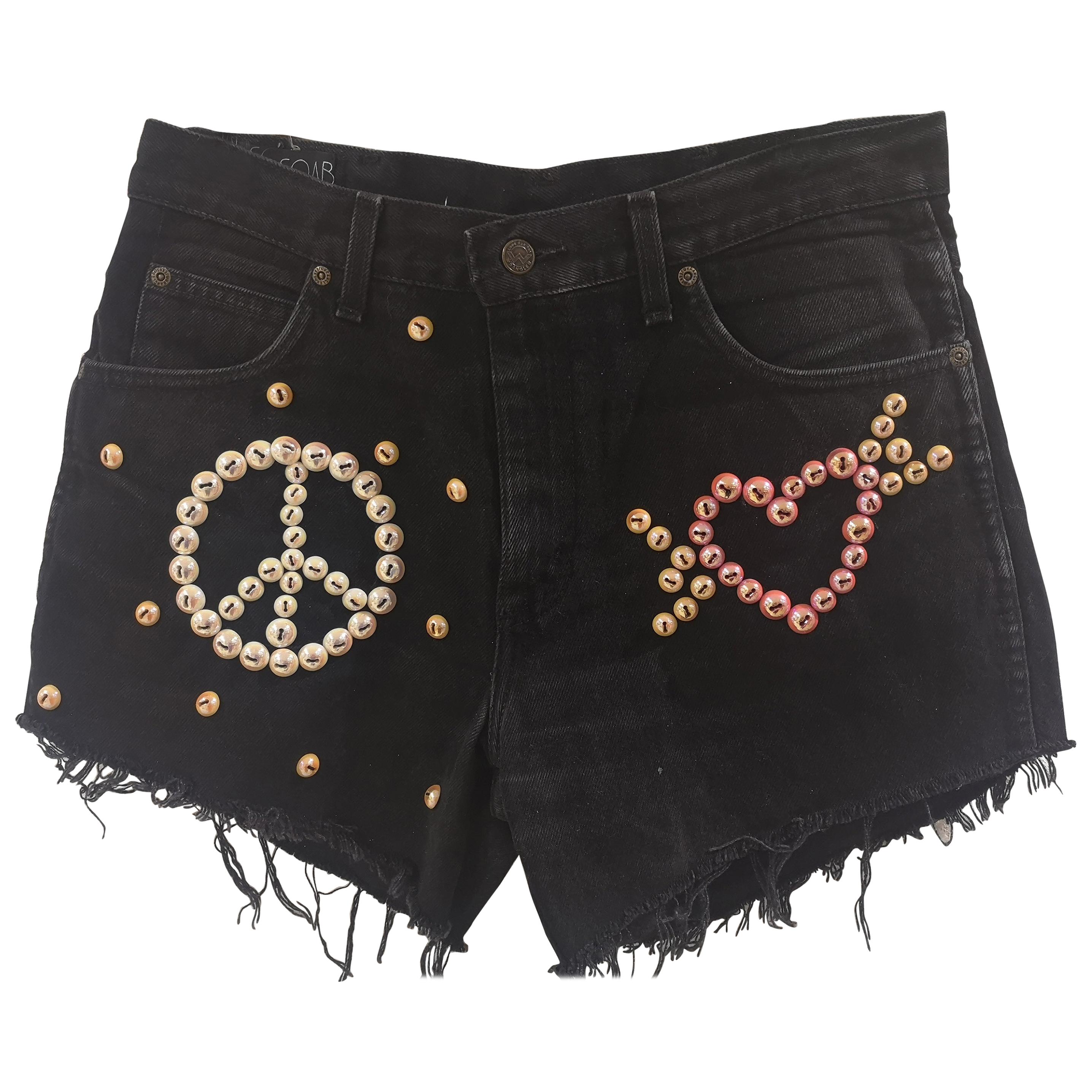 SOAB black cotton beads shorts