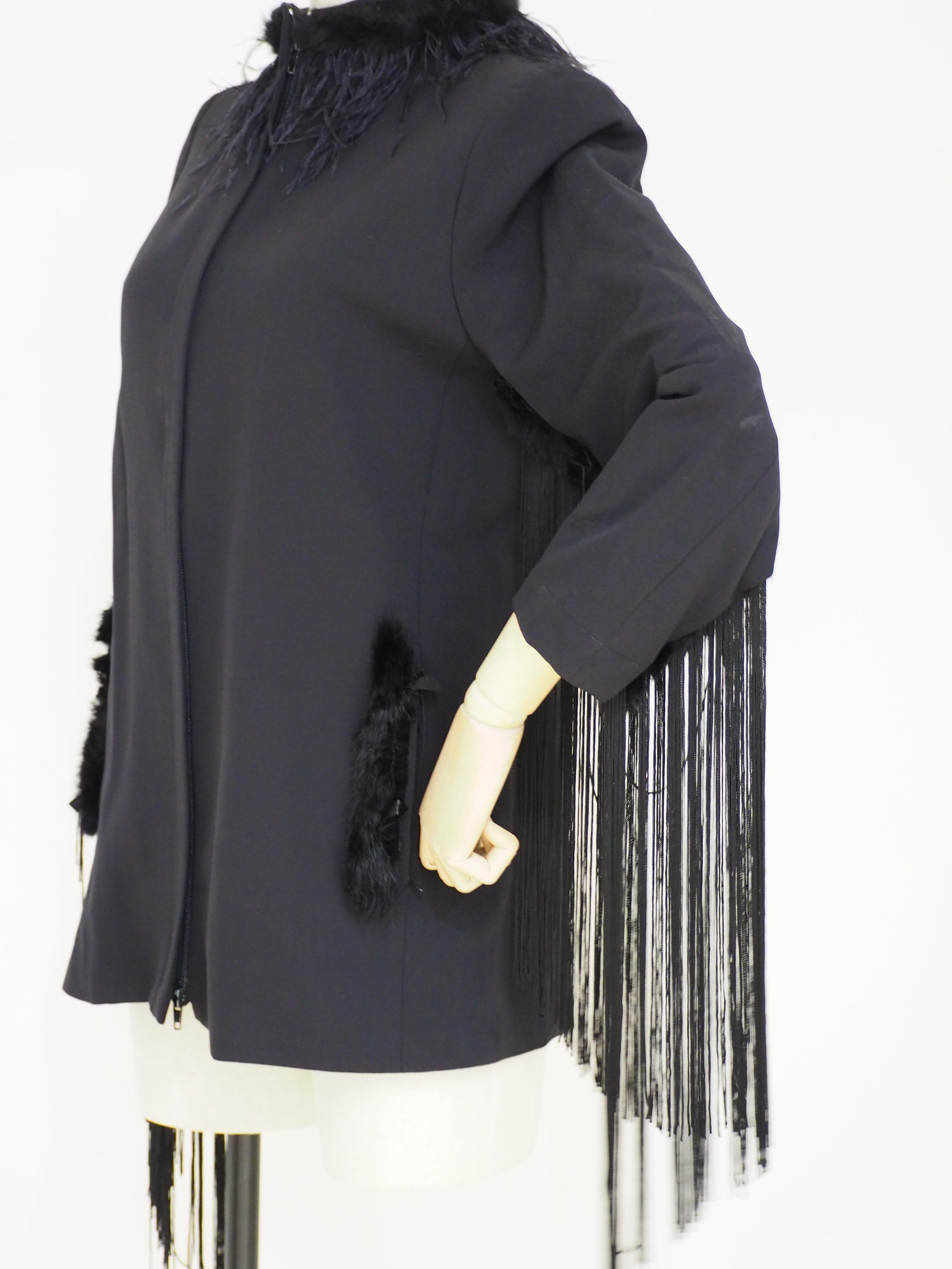 Black SOAB black feathers and fringes jacket