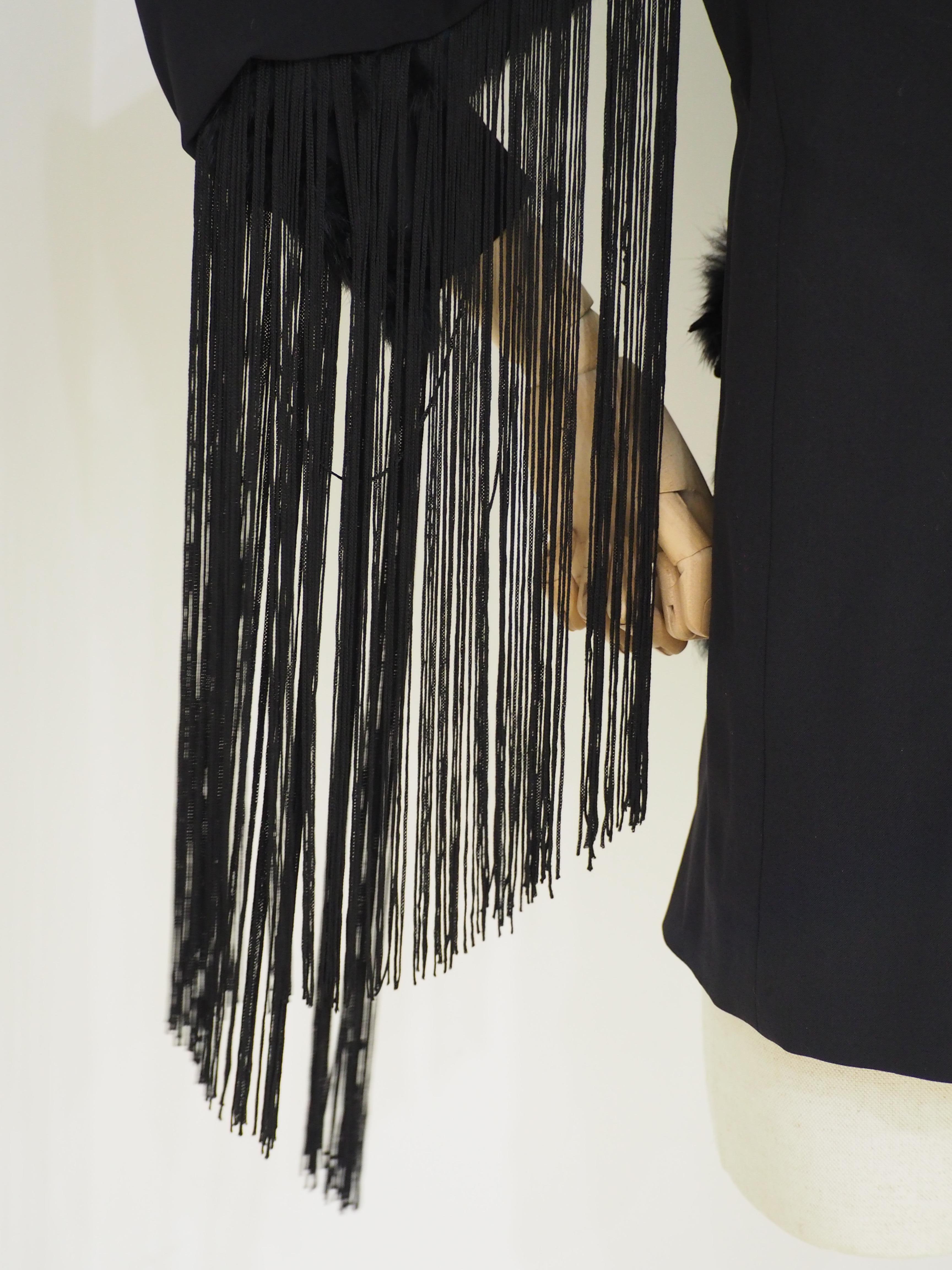 Women's SOAB black feathers and fringes jacket