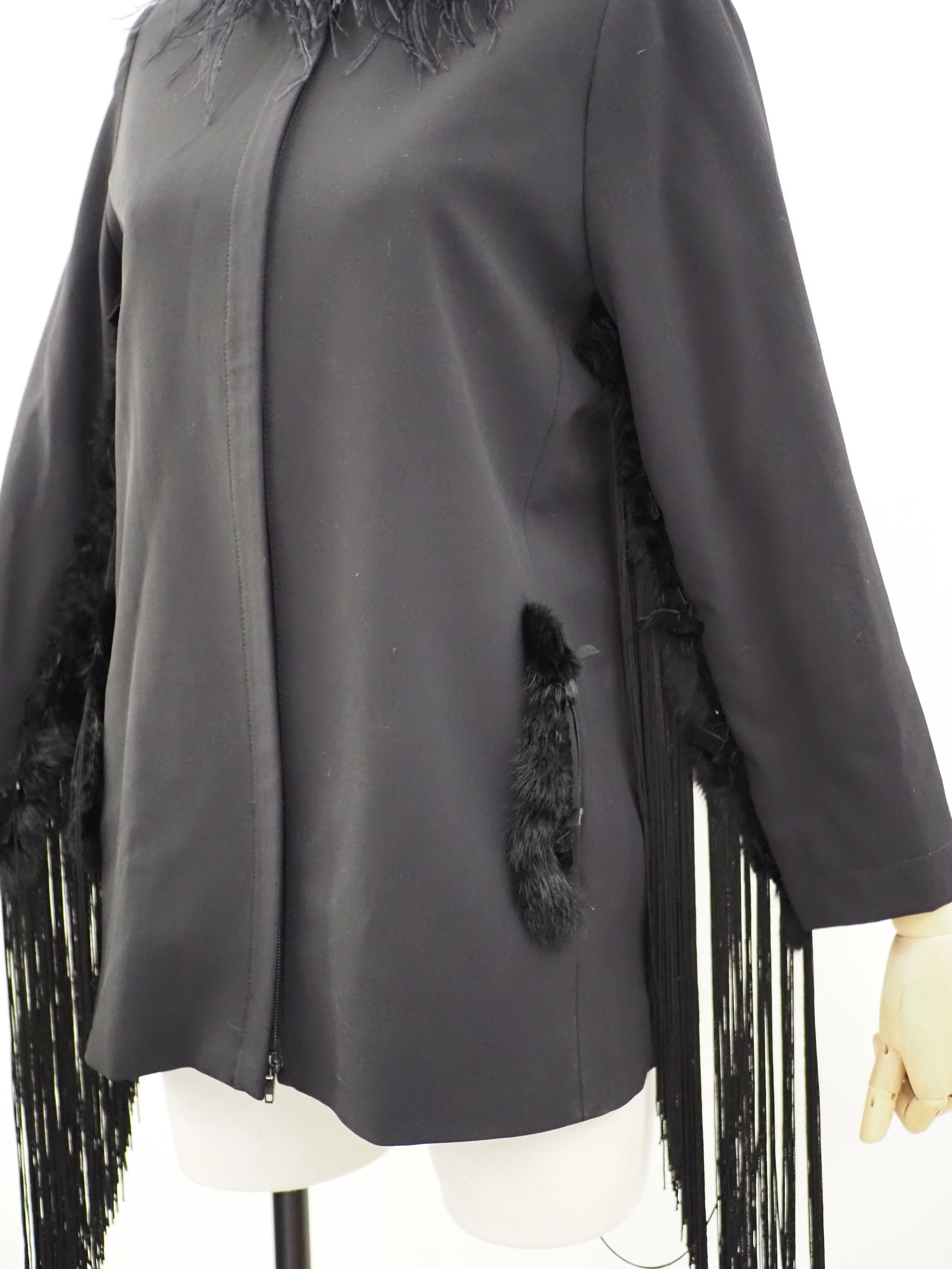 Women's Soab Black fringes jacket