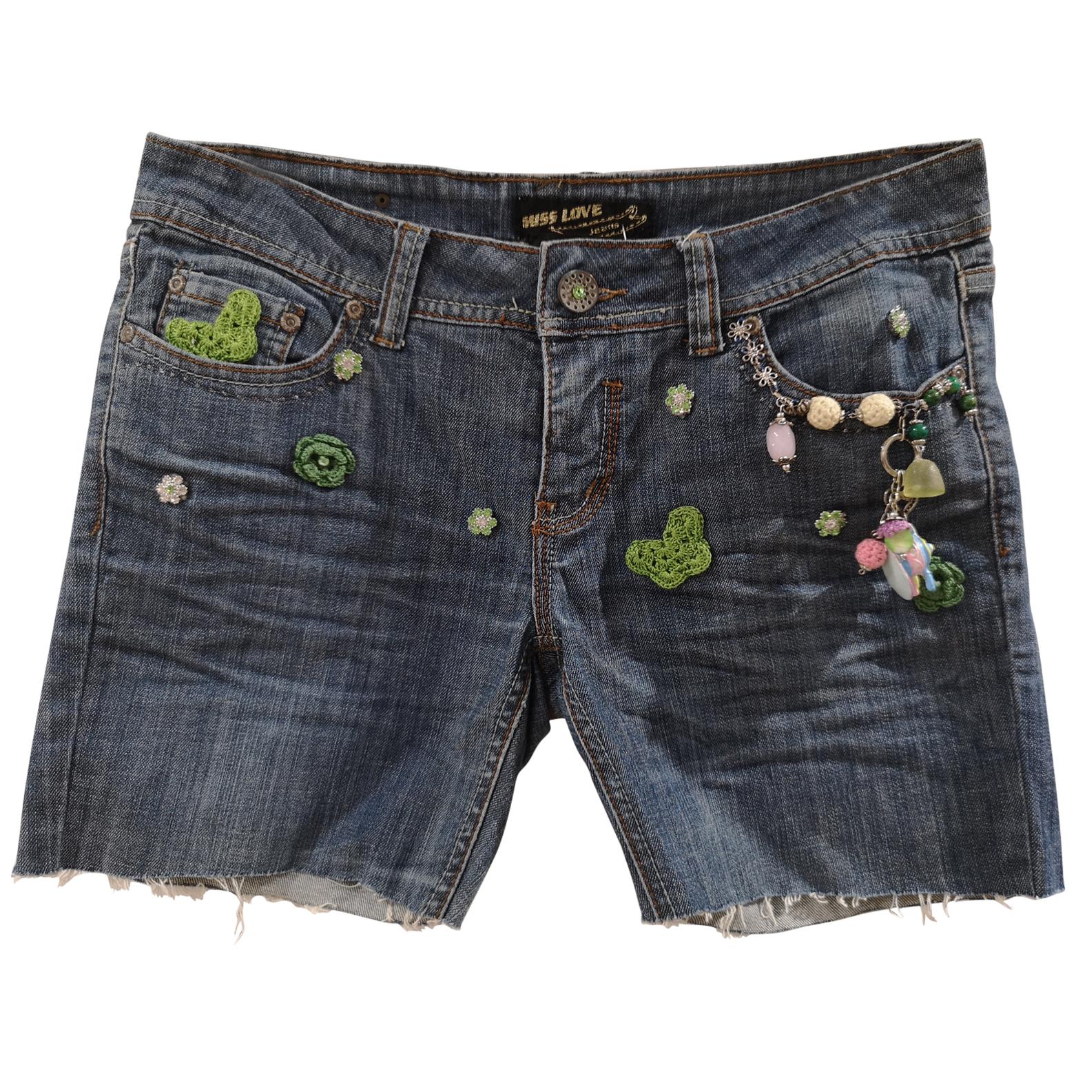 SOAB Blue cotton handmade denim shorts