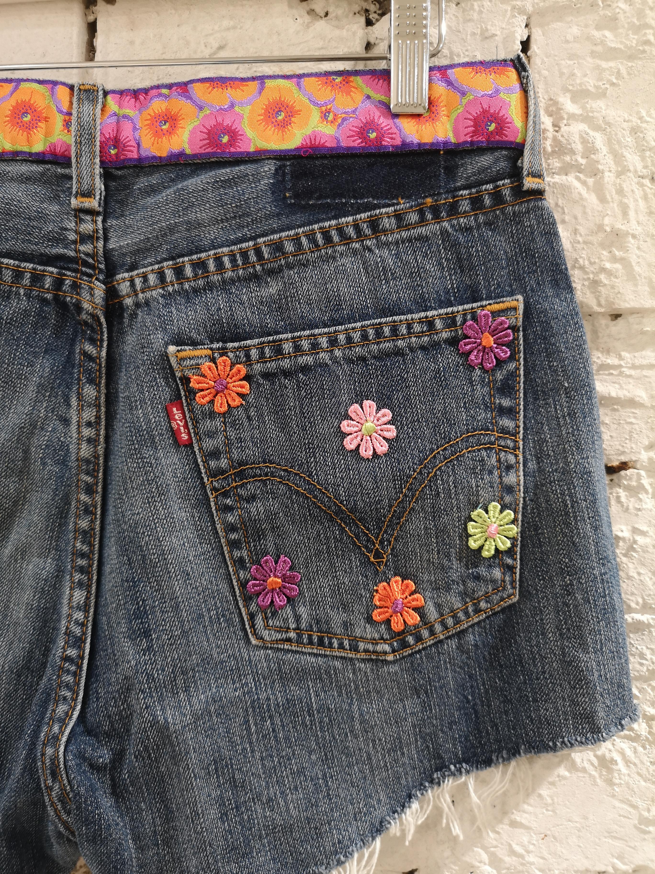 SOAB Blue flowers passementerie handmade shorts 1