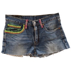 SOAB Blue sequins and passementerie Eye shorts
