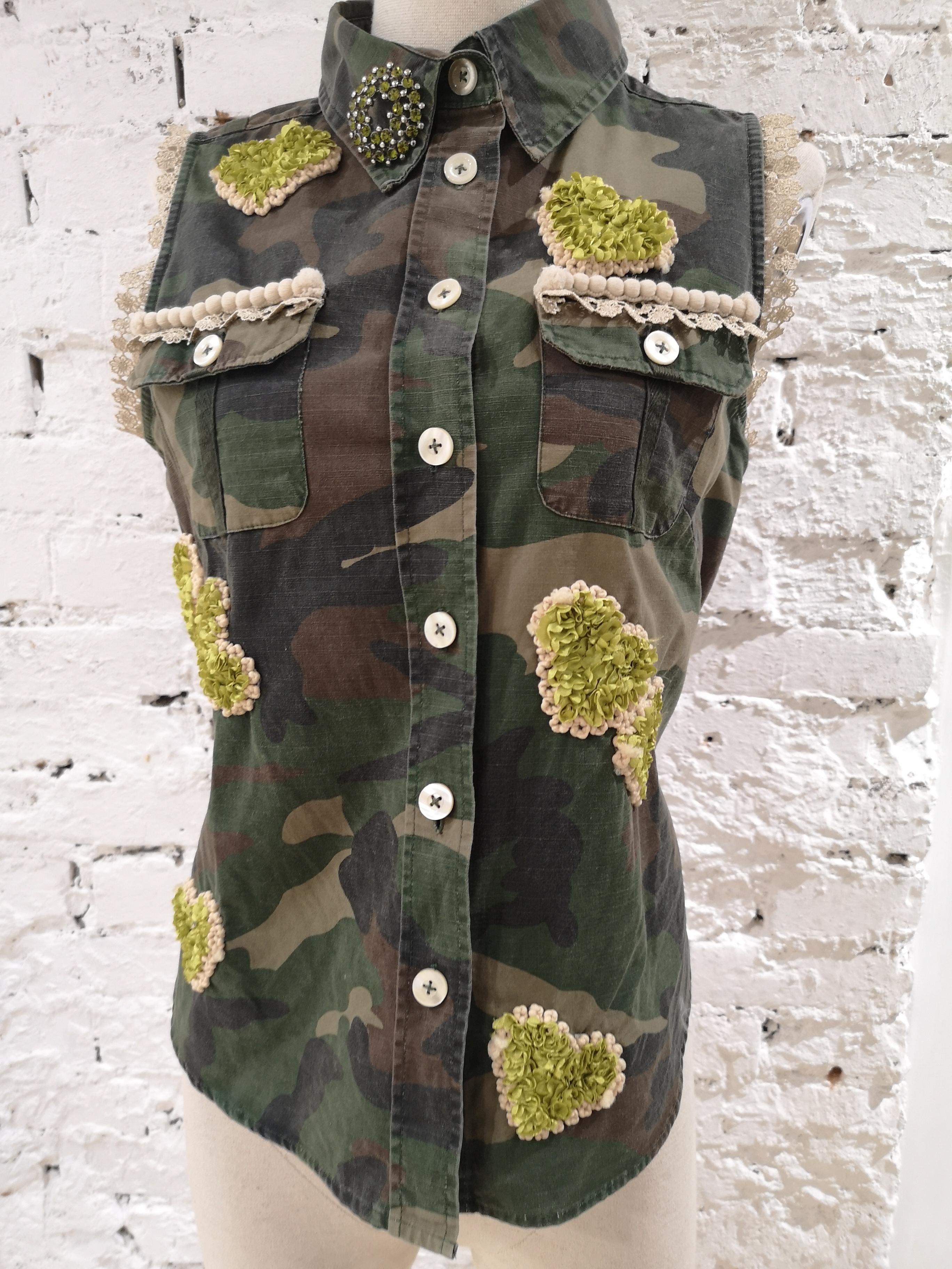Black SOAB Camouflage swarovski gilet