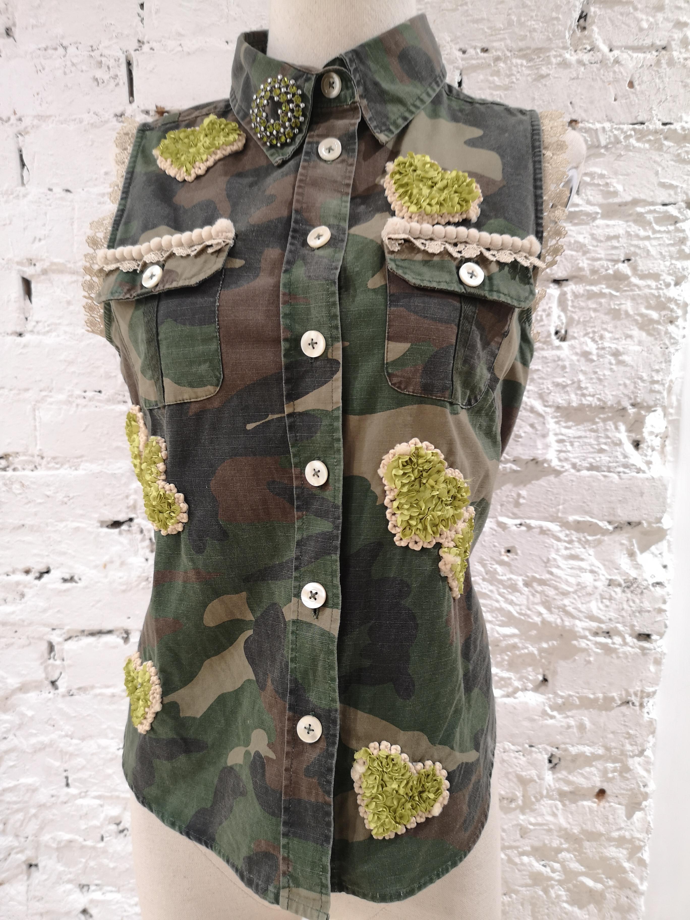 SOAB Camouflage swarovski gilet In New Condition In Capri, IT